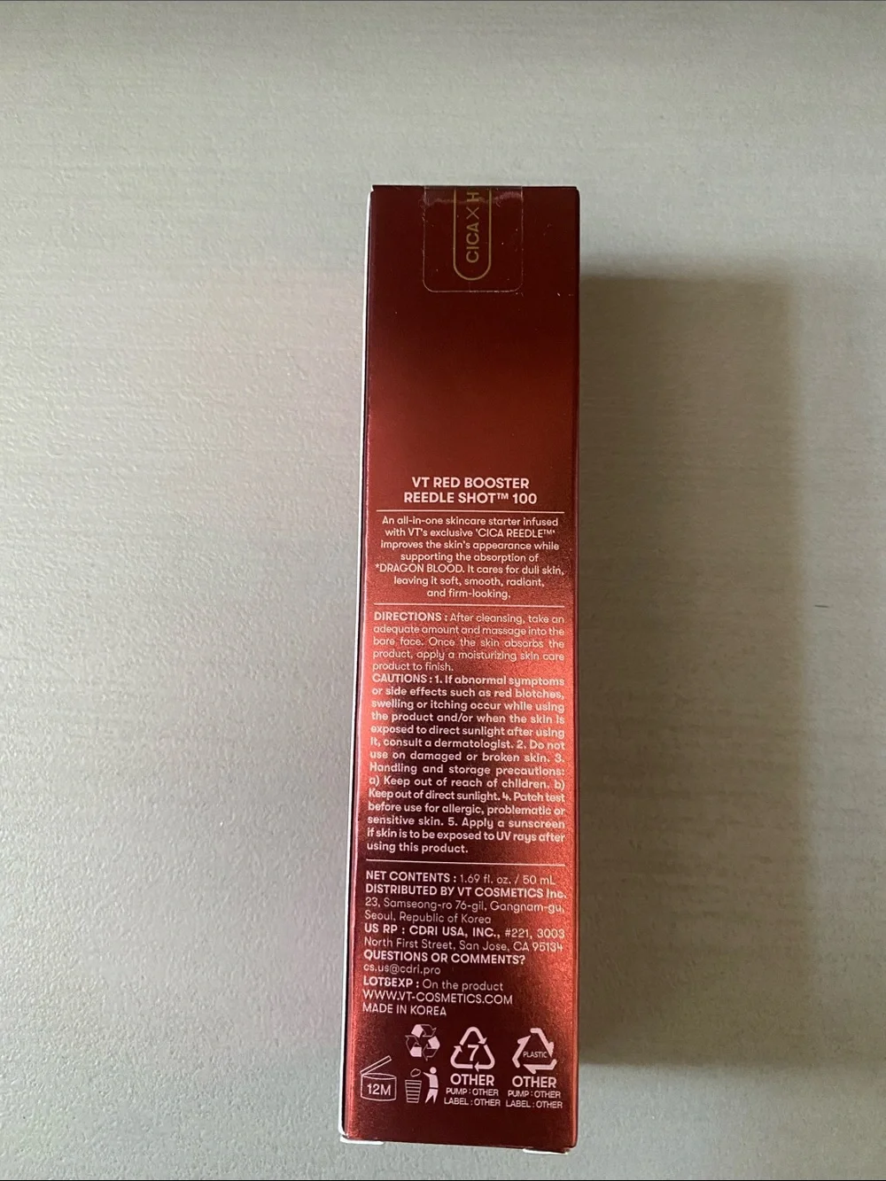 Cica x Hylon 100 Red Booster Needle Shot Serum - Red